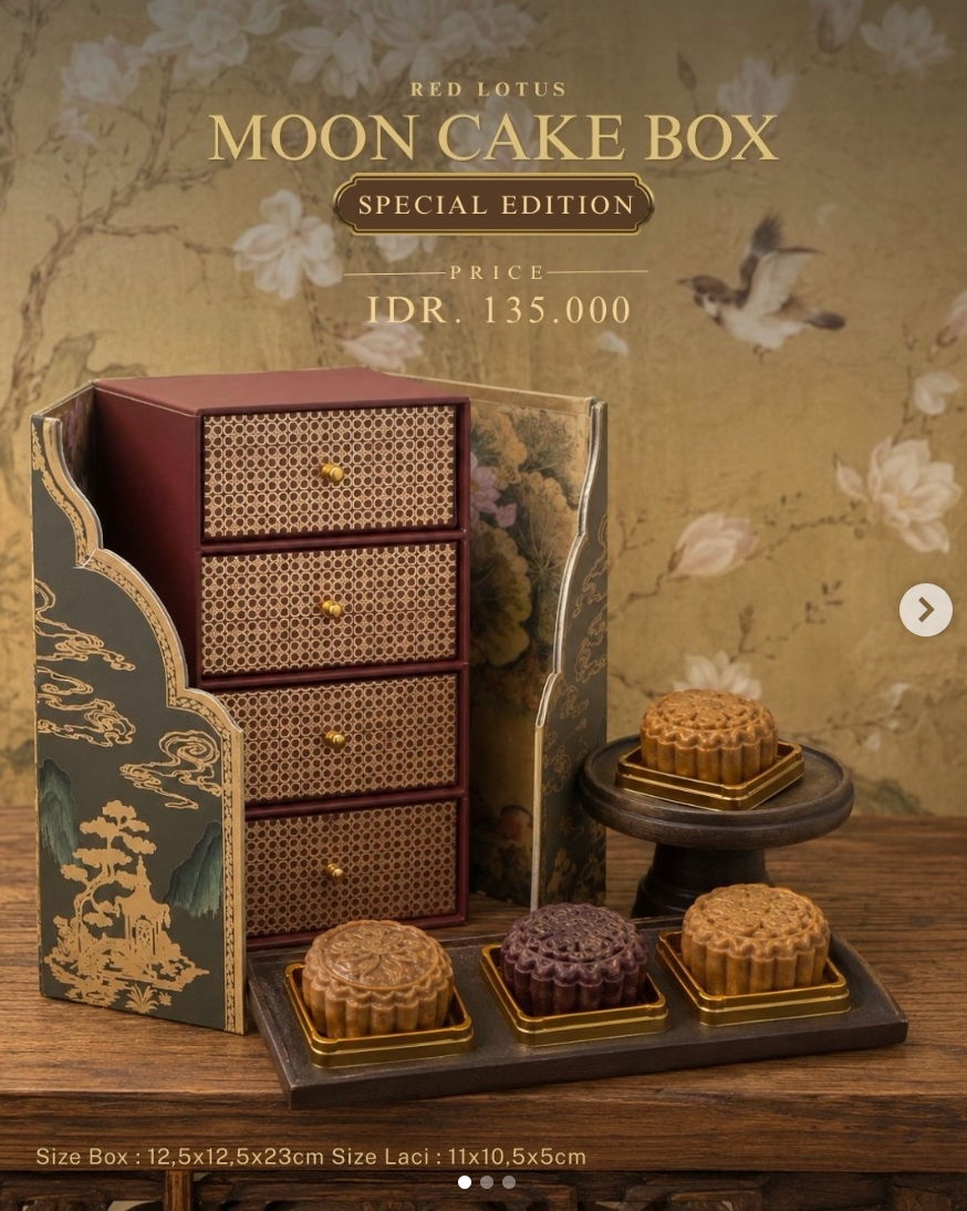 Red Lotus Moon Cake Box